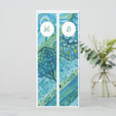 Monogram Initialen Whimsical Twee Bladwijzer (Staand voorkant)