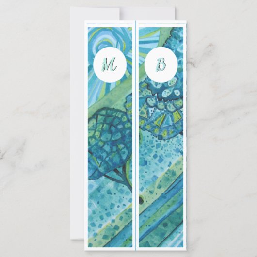 Monogram Initialen Whimsical Twee Bladwijzer (Voorkant)