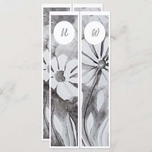 Monogram Initialen Whimsical Twee Bladwijzer (Voorkant / Achterkant)