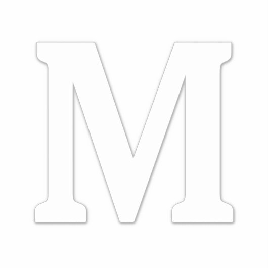 Monogram Initialen White Bold Custom Name Trendy Sticker (Voorkant)