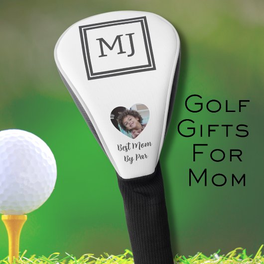 Monogram Initialen Zwart en Wit Beste Mama Door Pa Golfheadcover