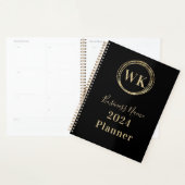 Monogram Initialen Zwart Goud Business 2024 Planner (Display)