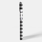 Monogram Initialen Zwart Wit Buffel Plaid Case-Mate iPhone Case (Achterkant / Links)