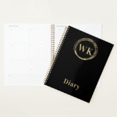 Monogram Initialen Zwarte gouden cirkels Planner (Display)