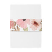 Monogram Initials Blush Floral Wedding  Uitnodigingen Wikkel (Achterkant Voorbeeld)