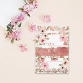 Monogram Initials Blush Floral Wedding  Uitnodigingen Wikkel