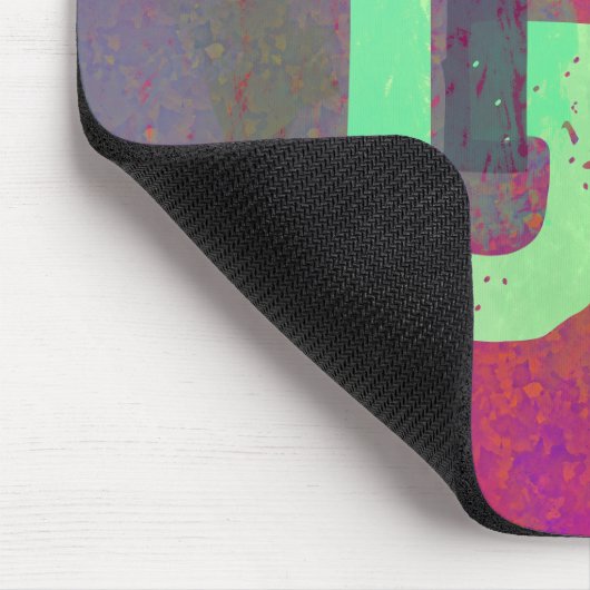 Monogram Initials Grunge Funky Purple Green Art Muismat (Hoek)