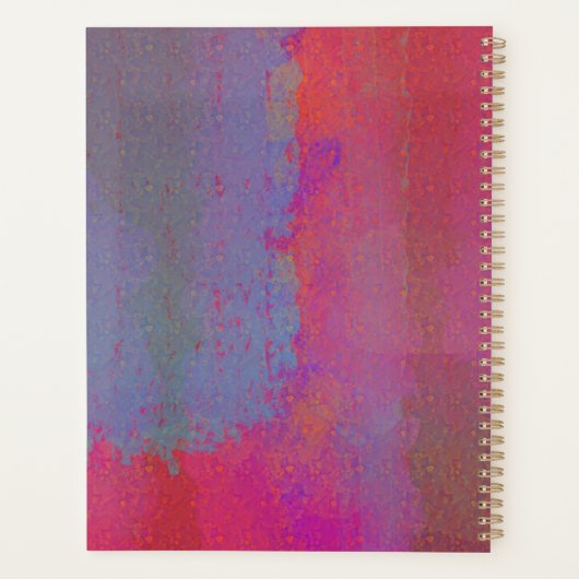 Monogram Initials Grunge Funky Purple Green Art Planner (Achterkant)