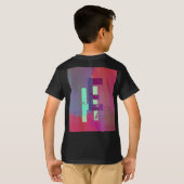 Monogram Initials Grunge Funky Purple Green Art T-shirt (Achterkant volledig)