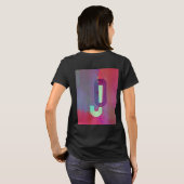 Monogram Initials Grunge Funky Purple Green Art T-shirt (Achterkant volledig)