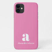 Monogram Initials Minimal Simple Pink Modern Case-Mate iPhone Case (Achterkant)