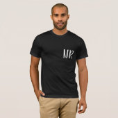 Monogram Initials Modern Black Elegant Design T-shirt (Voorkant volledig)