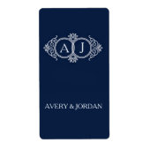 Monogram initials wedding  frame minimal design  etiket (Voorkant)