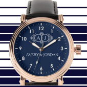 Monogram initials wedding  frame minimal design  horloge