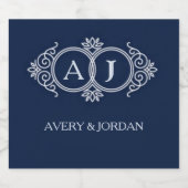 Monogram initials wedding frame minimal design likeurfles etiket (Enkel label)