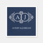 Monogram initials wedding  frame minimal design  servet (Voorkant)