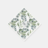 Monogram Initiële Elegante Waterverf Winterblad Servet (Hoek)