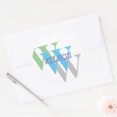 MONOGRAM INITIËLE NAAM Sticker persoonlijk woord (Envelop)