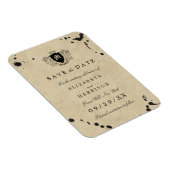 Monogram & Inktvlek Bruiloft Bewaar de datum Magneet (Rechterzijde)