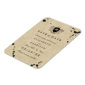 Monogram & Inktvlek Bruiloft Bewaar de datum Magneet (Linkerzijde)