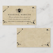 Monogram & Inktvlek Bruiloft Website Informatiekaartje (Voorkant / Achterkant)