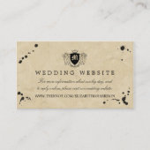Monogram & Inktvlek Bruiloft Website Informatiekaartje (Voorkant)