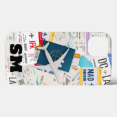 Monogram Instapkaart, Vliegticket collage, Leuk Case-Mate iPhone Case (Achterkant (horizontaal))