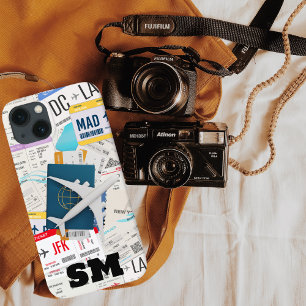 Monogram Instapkaart, Vliegticket collage, Leuk Case-Mate iPhone Case