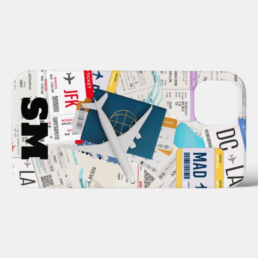 Monogram instapkaart, vliegticket collage, plezier Case-Mate iPhone case (Achterkant (horizontaal))