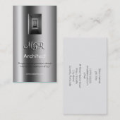 Monogram, interieurontwerparchitect, metallisch ui visitekaartje (Voorkant / Achterkant)