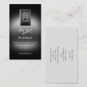 Monogram, interieurontwerparchitect, metallisch ui visitekaartje (Voorkant / Achterkant)