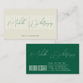 Monogram INTERIEURONTWERPER modern script Visitekaartje (Voorkant / Achterkant)