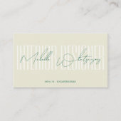 Monogram INTERIEURONTWERPER modern script Visitekaartje (Voorkant)