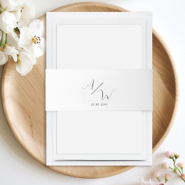 Monogram Invitation Belly Band Uitnodigingen Wikkel