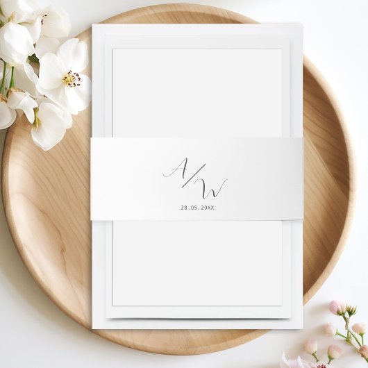 Monogram Invitation Belly Band Uitnodigingen Wikkel