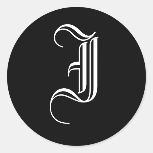 Monogram Invitation Seal Letter "I" Oud Engels Ronde Sticker (Voorkant)