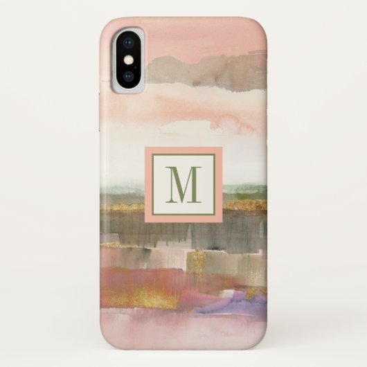 Monogram | Invloed van Lijn en Kleur Goud Gewas Case-Mate iPhone Case (Achterkant)