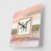 Monogram | Invloed van Lijn- en Kleurgoudgewassen Vierkante Klok (Hoek)