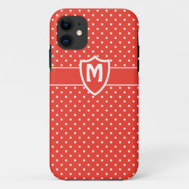 Monogram iPhone 5 Hoesje, rode stippen 11 Hoesje