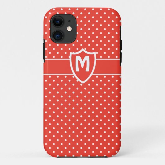 Monogram iPhone 5 Hoesje, rode stippen Case-Mate iPhone Case (Achterkant)