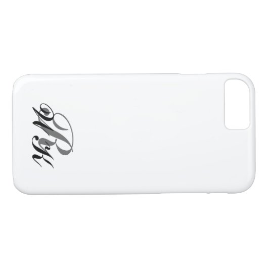 Monogram iPhone 7 Hoesje in wit (Achterkant (Horizontaal))