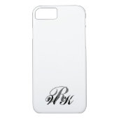 Monogram iPhone 7 Hoesje in wit (Achterkant)
