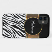 Monogram iPhone Case Zebra (Achterkant (horizontaal))