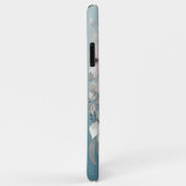 *~* Monogram Iridescent Blauwgroen getextureerde v Case-Mate iPhone Case (Achterkant/rechts)