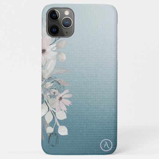 *~* Monogram Iridescent Blauwgroen getextureerde v Case-Mate iPhone Case (Achterkant)