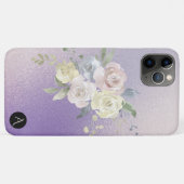 *~* Monogram Iridescent Pastel Lavender Floral Case-Mate iPhone Case (Achterkant (horizontaal))