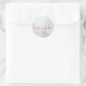 Monogram Iridescent Pearl Shimmer Envelope Seals Ronde Sticker (Tas)