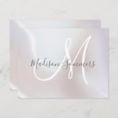 Monogram Iridescent Pearl Shimmer Note Kaart Notitiekaartje (Voorkant / Achterkant)