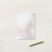 Monogram Iridescent Pearl Shimmer Post Post-it® Notes (Op bureau)