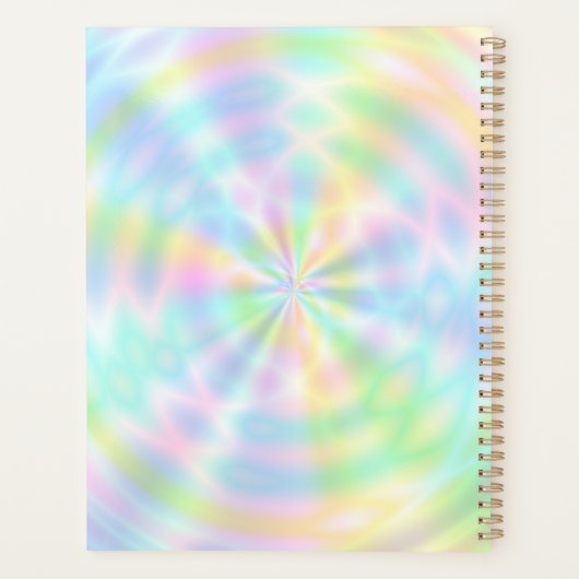 Monogram iriserend neon holografisch 2024 planner (Achterkant)